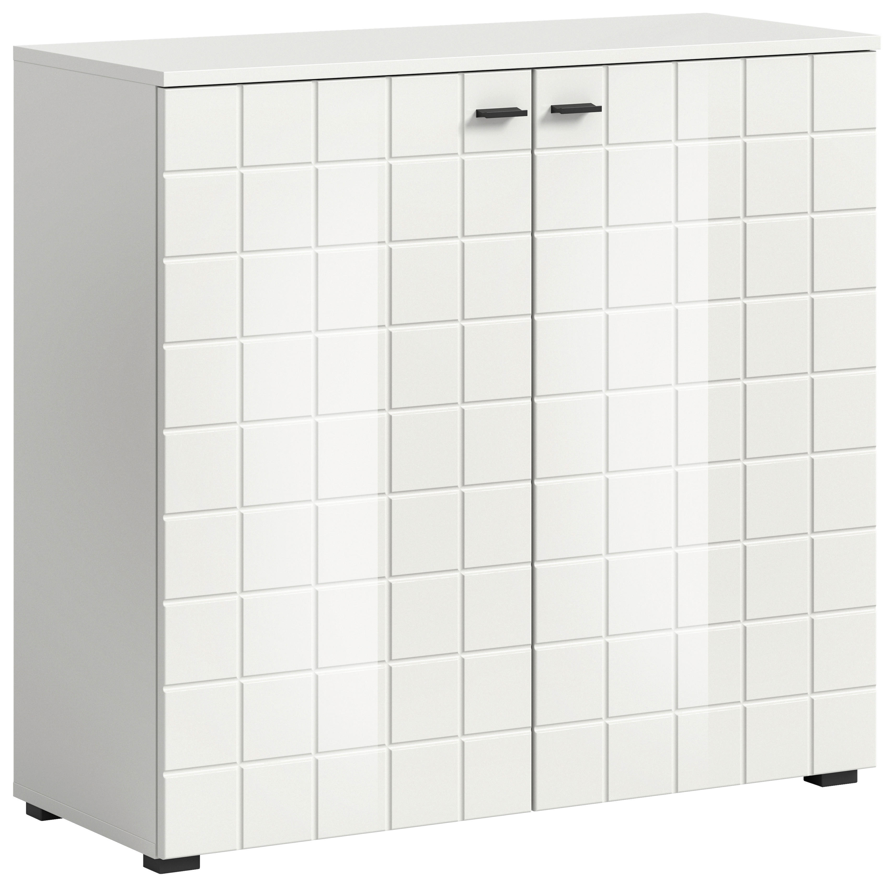 Kommode Monte weiß weiß Hochglanz B/H/T: ca. 92x86x37 cm Monte - weiß (92,00/86,00/37,00cm)