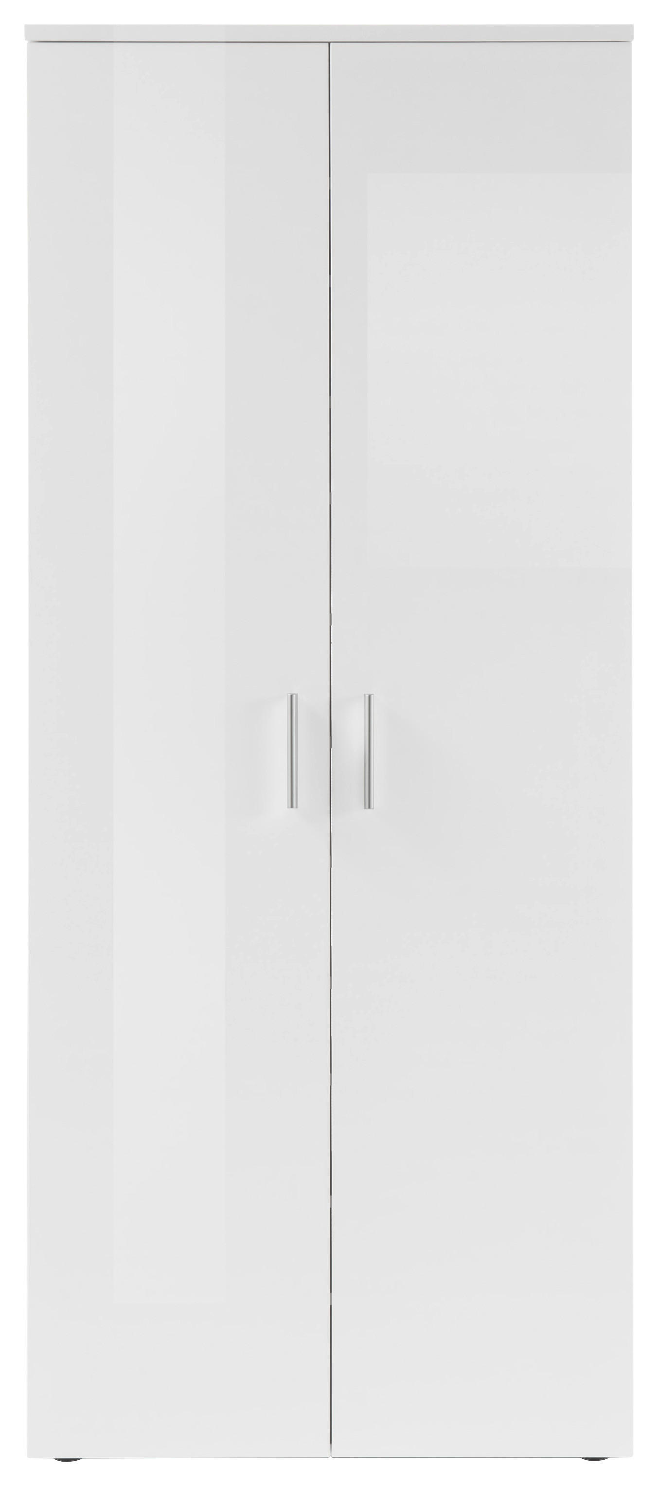 Schuhschrank Lincoln weiß weiß glänzend B/H/T: ca. 80x190x35 cm Lincoln - weiß (80,00/190,00/35,00cm)
