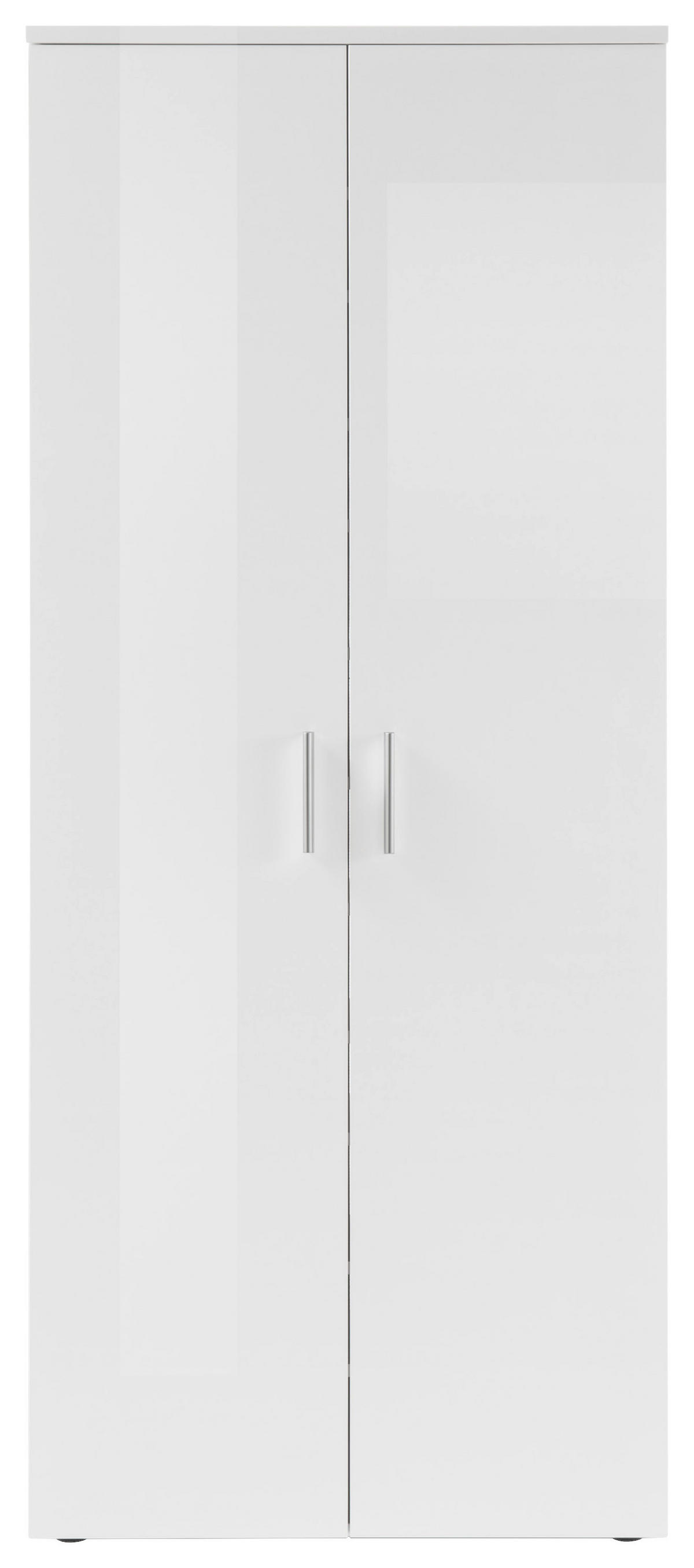Schuhschrank Lincoln weiß weiß glänzend B/H/T: ca. 80x190x35 cm Lincoln - weiß (80,00/190,00/35,00cm)