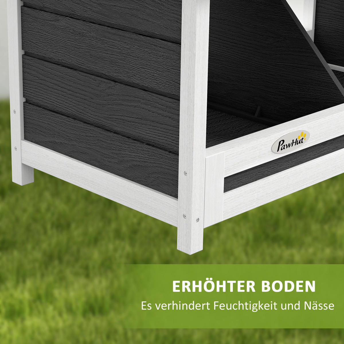 PawHut Hühner-Legenest weiß Holz B/H/L: ca. 37x34x66 cm Hühner-Legenest - weiß/grau (66,00/37,00/34,00cm) - PawHut