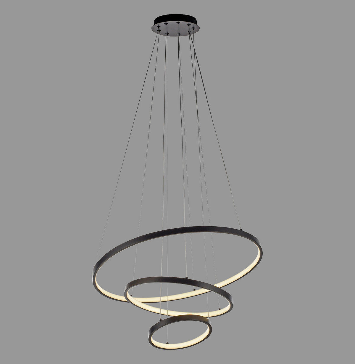 Just Light LED-Pendelleuchte schwarz B/H/L: ca. 61x150x61 cm LED-Pendelleuchte_Cerchi - schwarz (61,00/61,00/150,00cm) - Just Light
