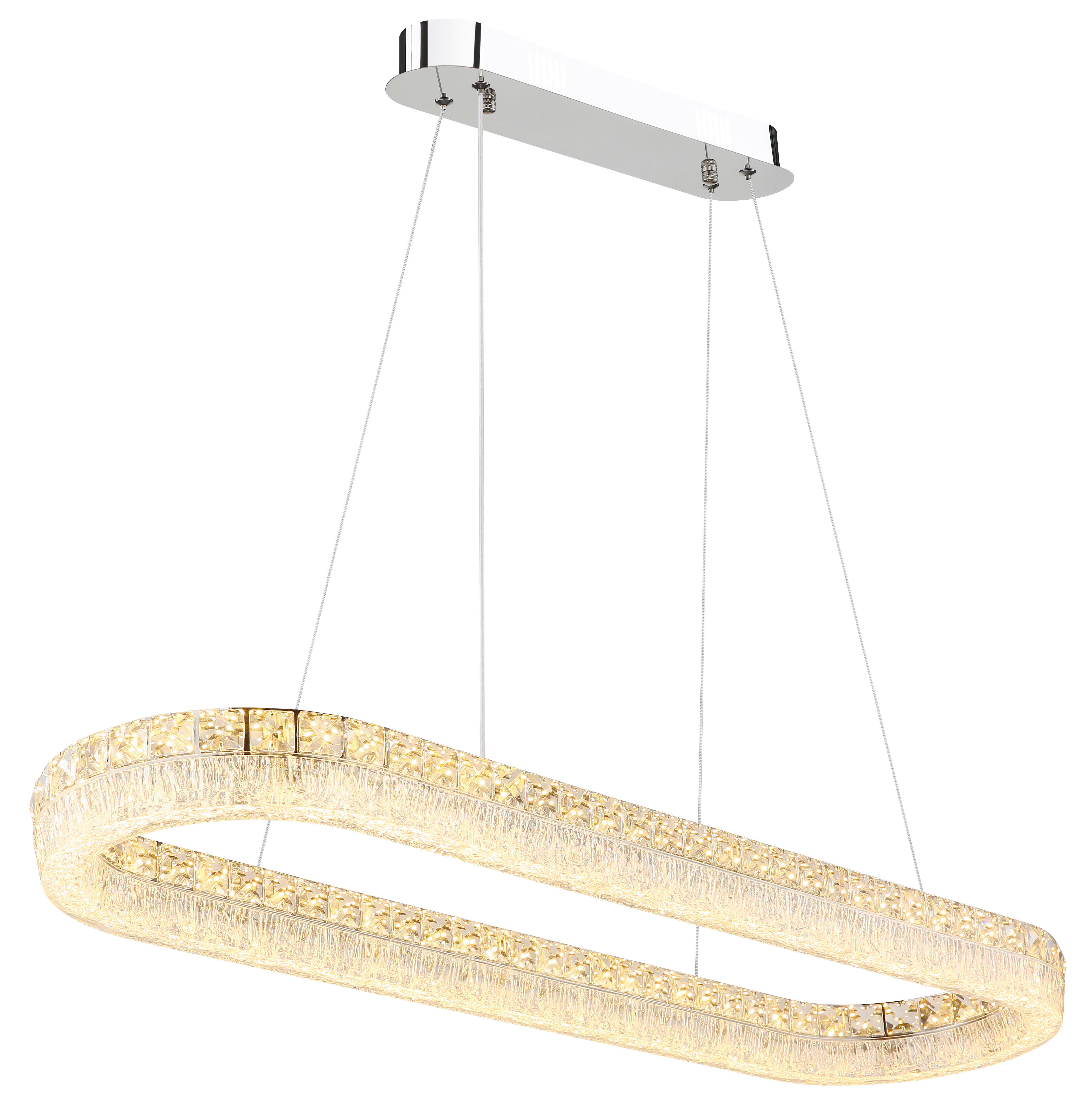 Thumbnail - GLOBO Hängeleuchte klar Chrom Glas Metall Acryl B/H/L: ca. 31,5x120x100,1 cm 1.0 Brennstellen