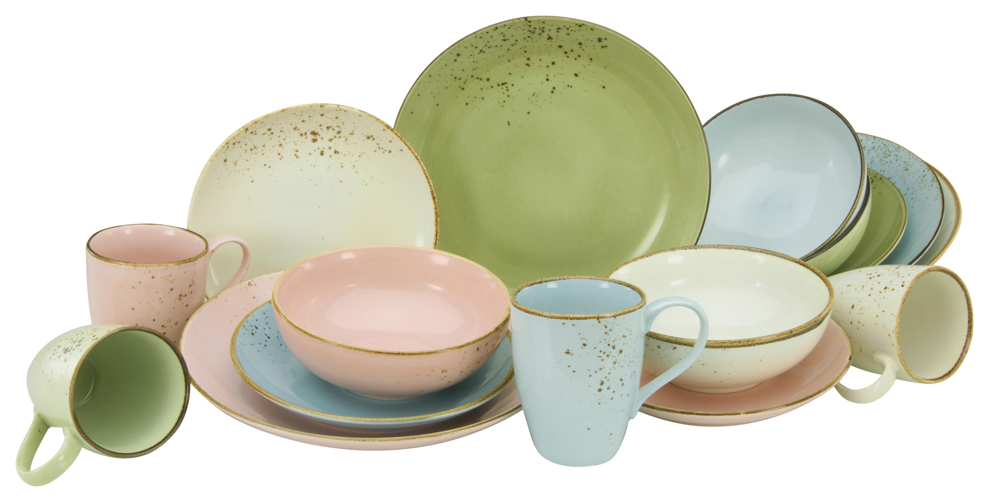 CreaTable Kombiservice »Geschirr-Set NATURE COLLECTION Pastell«, (Set, 16 t günstig online kaufen