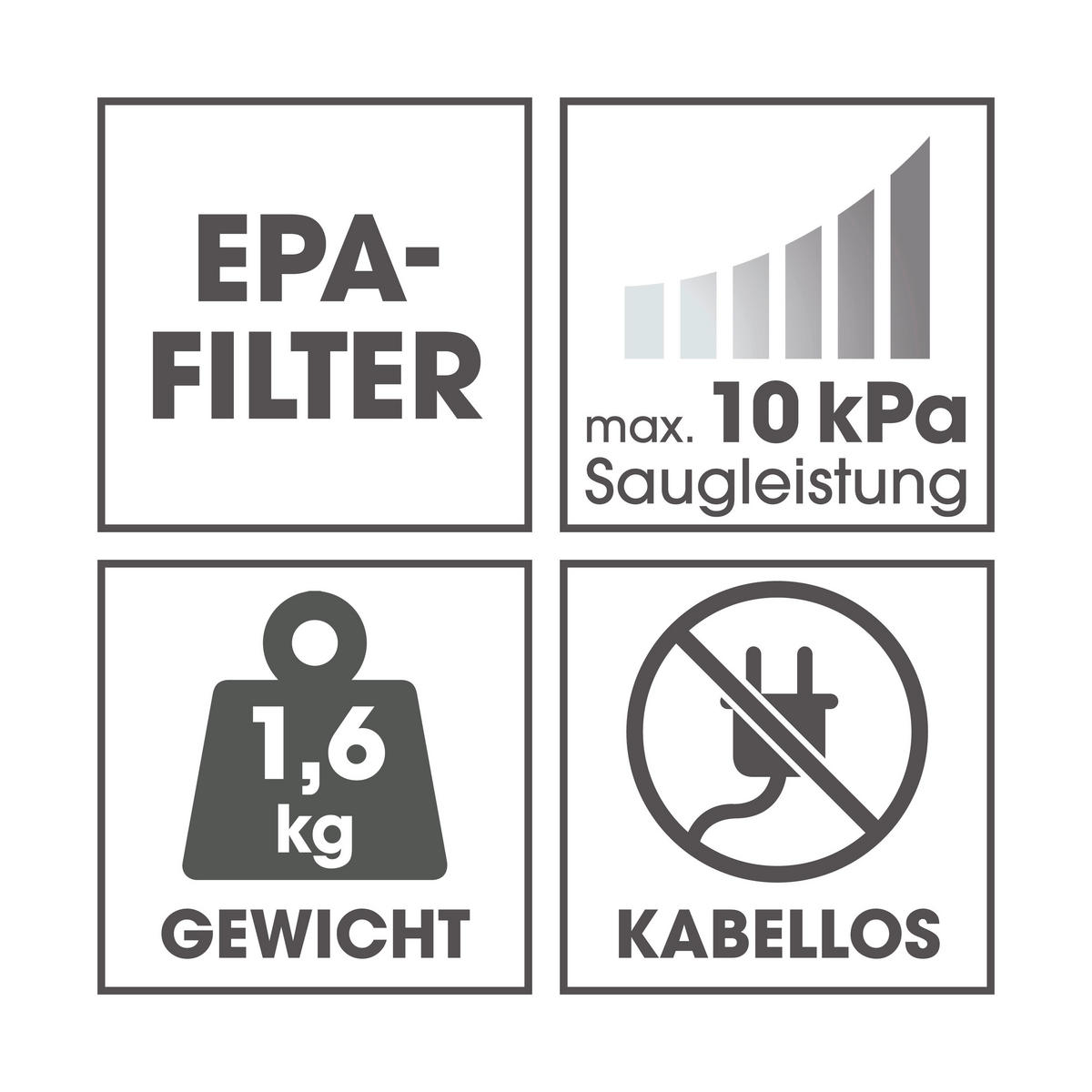 CLEANmaxx Akku-Hand-&-Bodenstaubsauger grau lila B/H/L: ca. 17,5x24,5x36 cm Akku-Hand-/u.Bodenstaubsauger - lila/grau (36,00/17,50/24,50cm) - CLEANmaxx