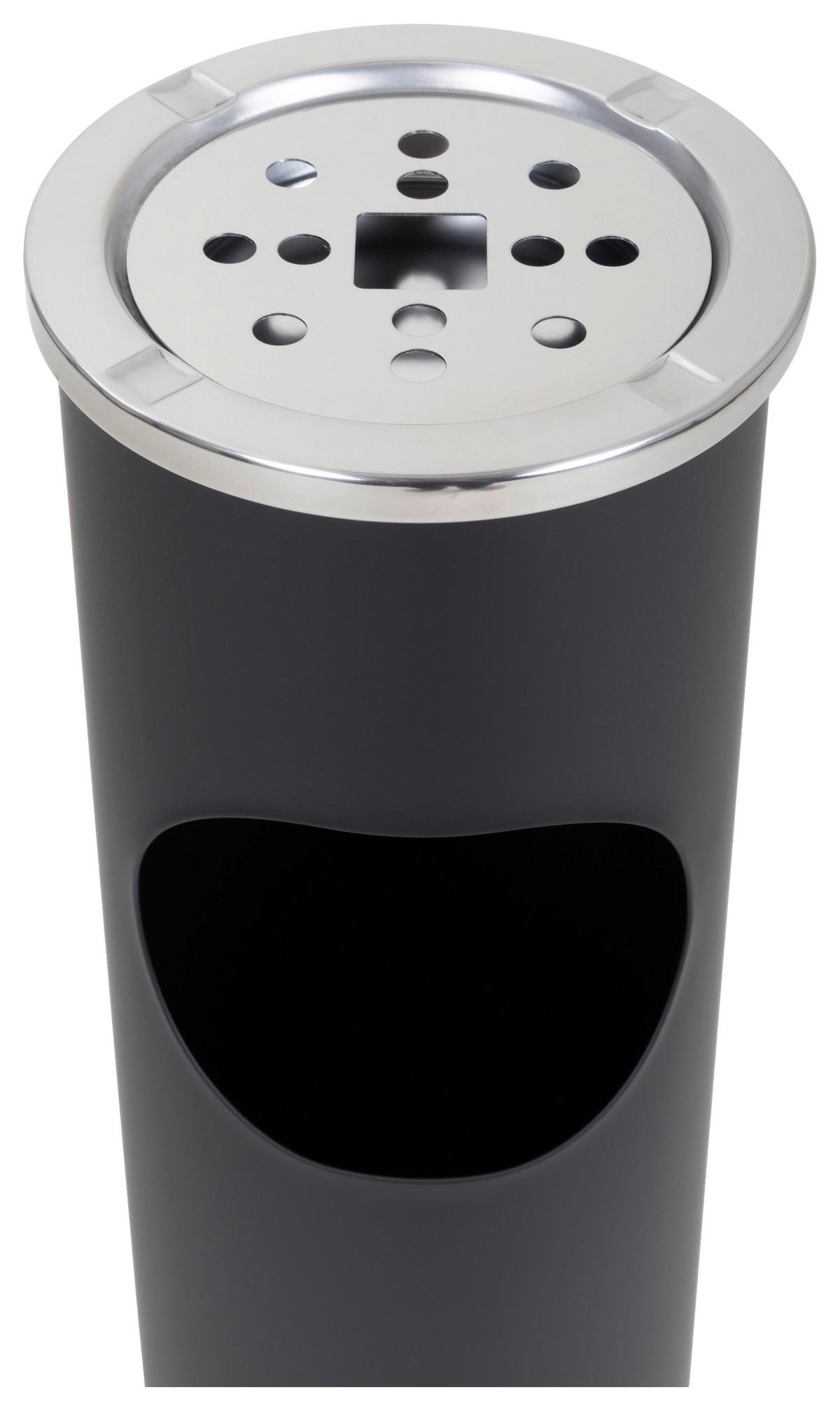 Aschenbecher schwarz Metall Stand-Aschenbecher/-Abfalleimer - schwarz