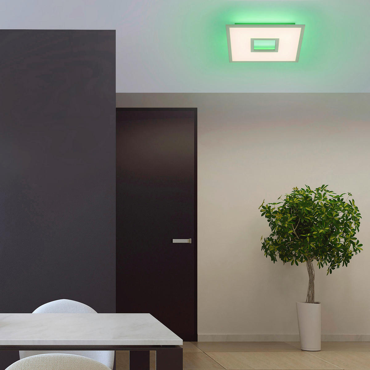 Just Light LED-Deckenleuchte RECESS 11645-16 weiß Kunststoff Metall B/H/T: ca. 45x5x45 cm 1 Brennstellen RECESS - weiß (45,00/5,00/45,00cm) - Just Light