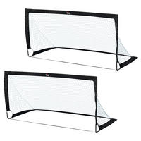 HOMCOM Fußballtor schwarz B/H/T: ca. 90x89x86 cm Fußballtor im 2er Set - weiß/schwarz (90,00/89,00/86,00cm) - HOMCOM