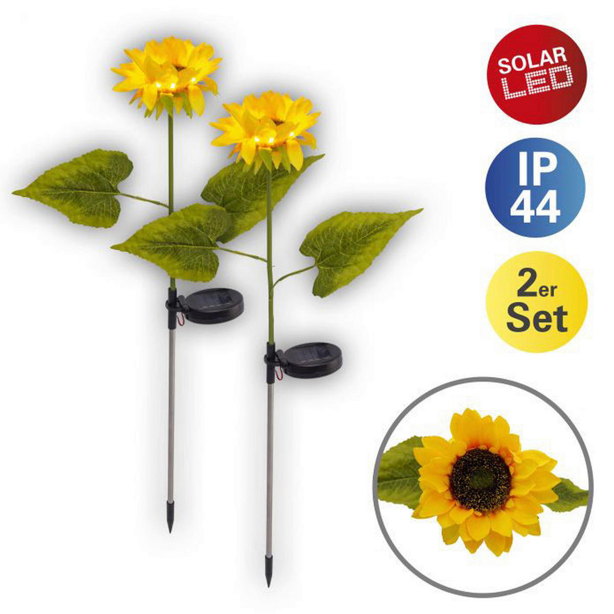 Solarleuchten Kugelblumen, 2er-Set