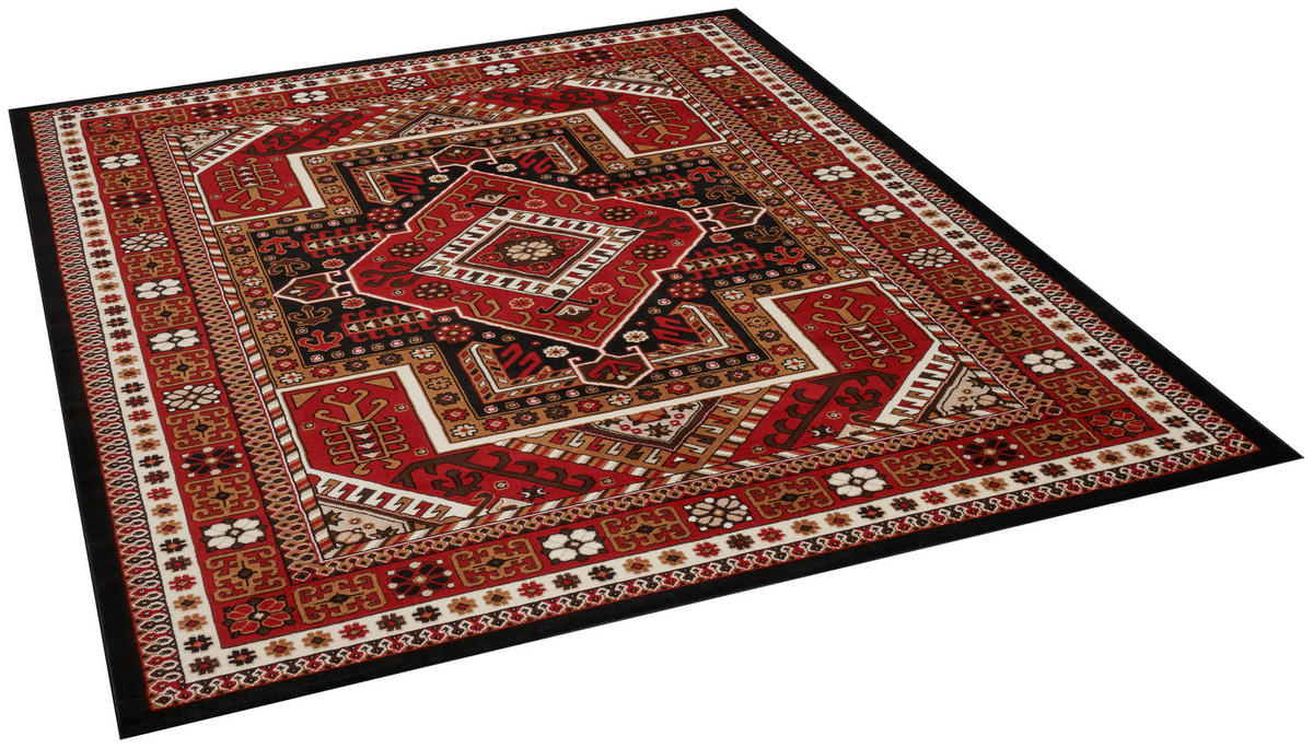 Merinos Teppich Mosso schwarz B/L: ca. 200x280 cm Mosso - rot/schwarz (200,00/280,00cm) - Merinos