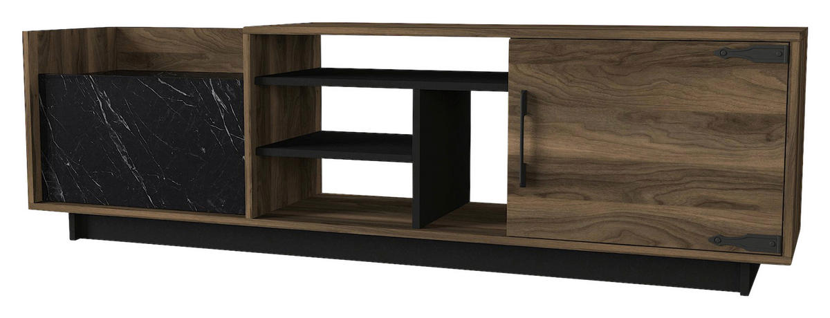 Wohnwand Siento walnuss Nachbildung Marmoroptik B/H/T: ca. 180x55x35 cm Siento - Marmoroptik/walnuss (180,00/55,00/35,00cm) - moebel17