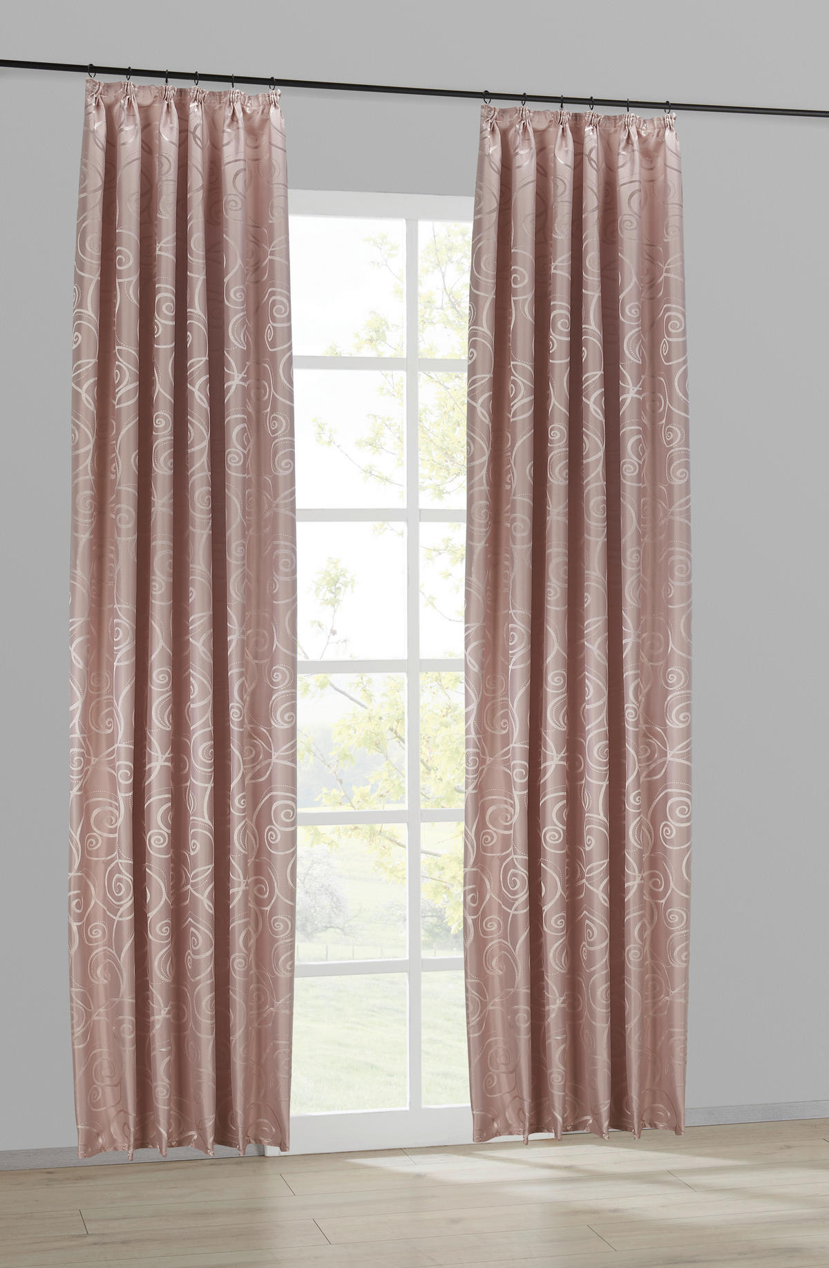 Dekovorhang Triest rosé B/H: ca. 140x300 cm Triest - rosé (140,00/300,00cm) - silver edition