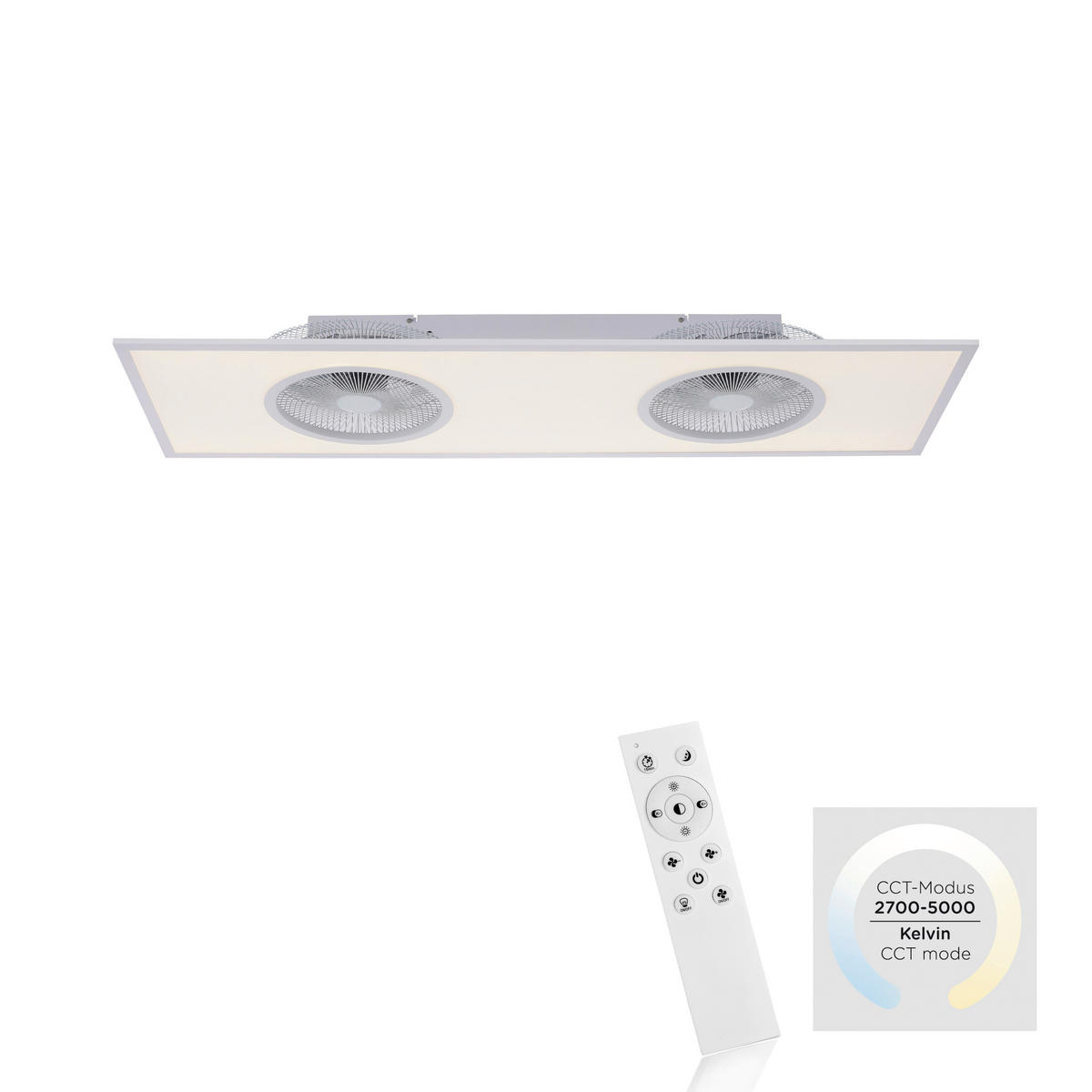 Just Light LED-Deckenleuchte FLAT-AIR 14643-16 weiß Kunststoff B/H/T: ca. 40x12,5x120 cm 1 Brennstellen FLAT-AIR - weiß (40,00/12,50/120,00cm) - Just Light