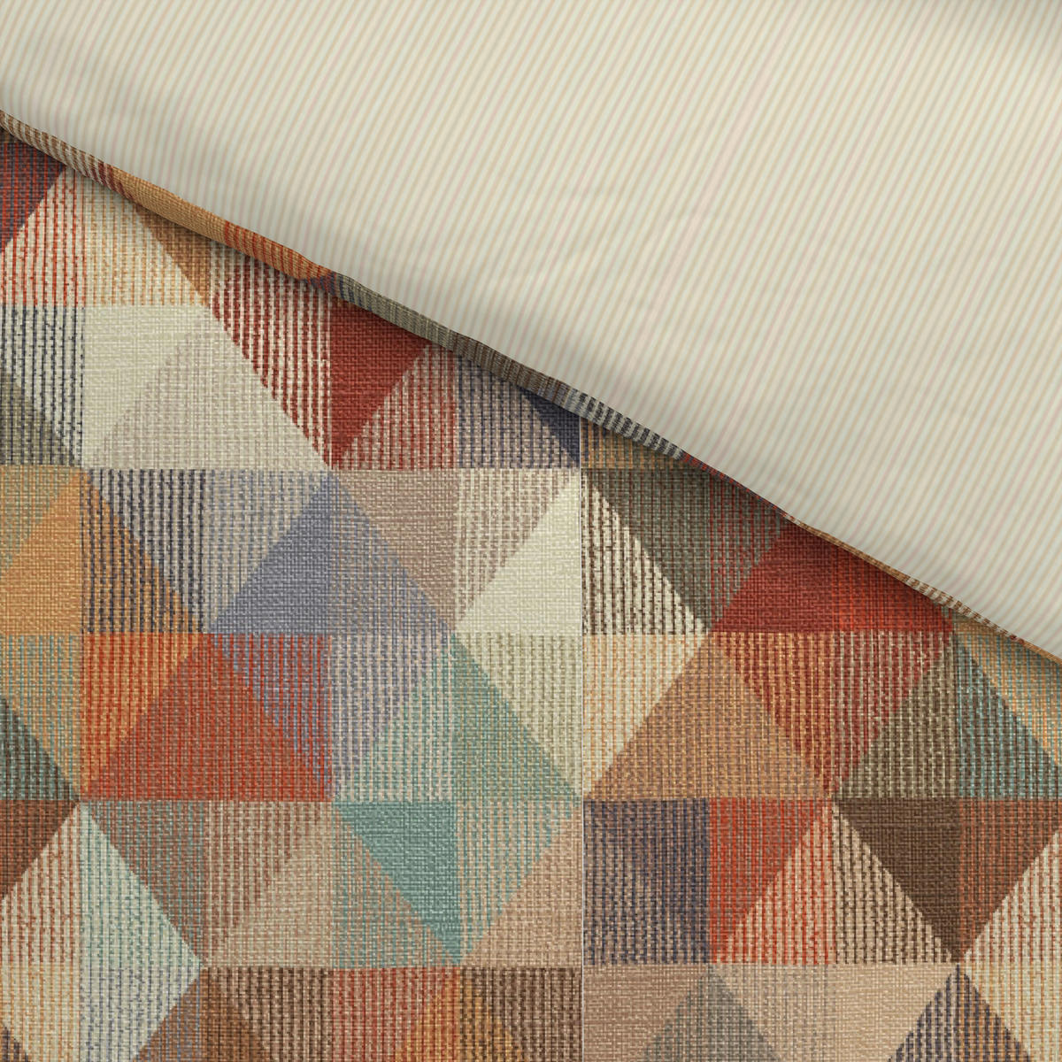 Baumwoll Wende Bettwäsche Wendebettwäsche_Baumwolle_Cubus-1 - braun/beige (135,00/200,00cm)