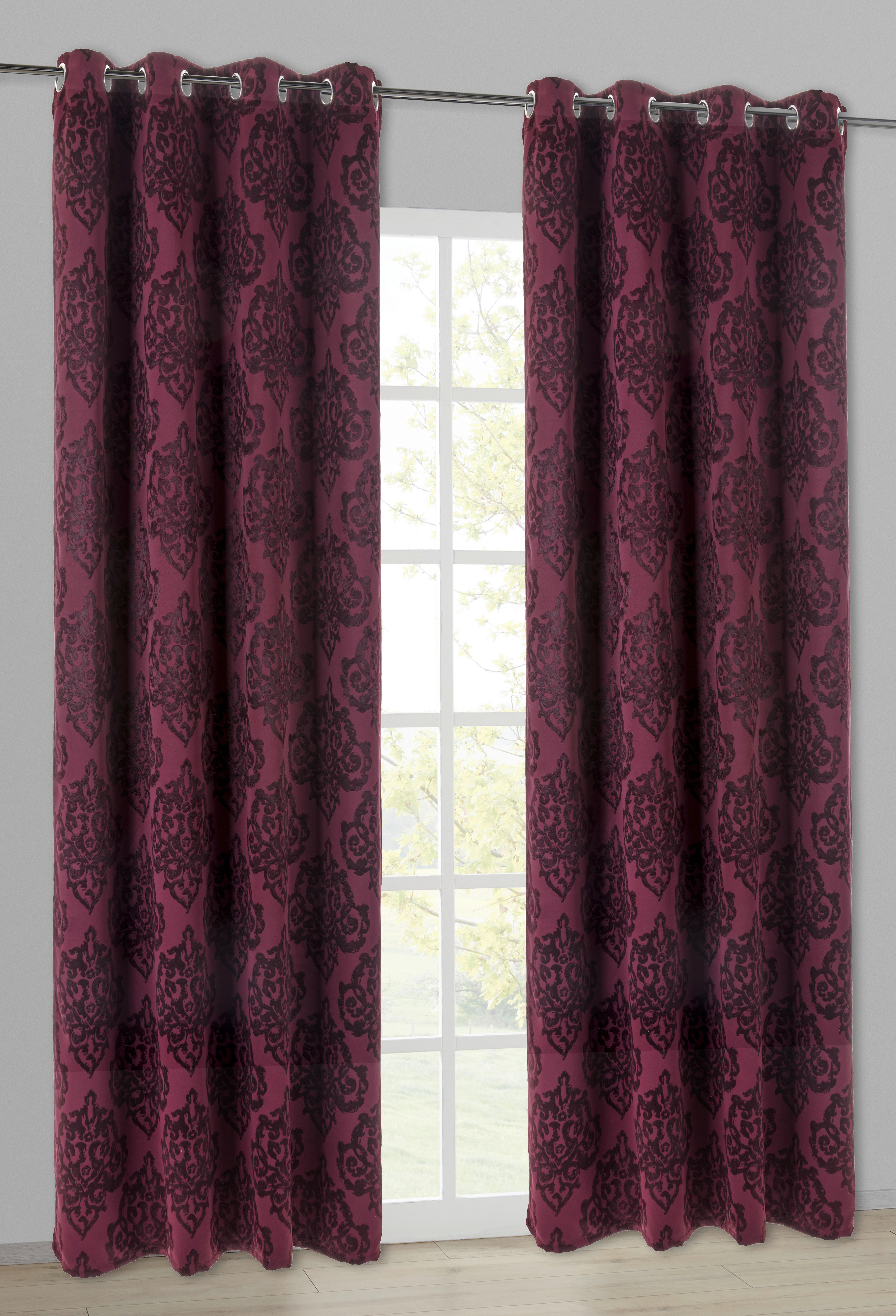 Ösenvorhang Ornament dunkelrot B/L: ca. 135x245 cm Ornament - dunkelrot (135,00/245,00cm)