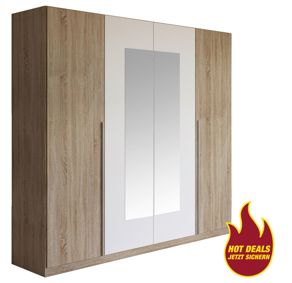 Kleiderschrank Nizza Eiche Sonoma Nachbildung Alpinweiß B/H/T: ca. 226x210x54 cm Nizza - Eiche/Alpinweiß (226,00/210,00/54,00cm)