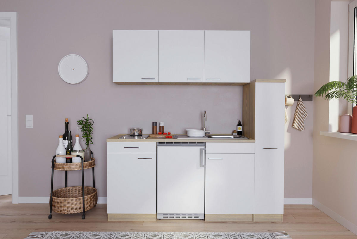 Respekta Küchenblock Economy weiß B/H/T: ca. 180x200x60 cm Economy - Eiche/weiß (180,00/200,00/60,00cm) - Respekta