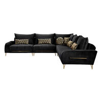 Polsterecke Bodrum schwarz Plüsch B/H/T: ca. 340x89x296 cm Bodrum - gold/schwarz (340,00/89,00/296,00cm)