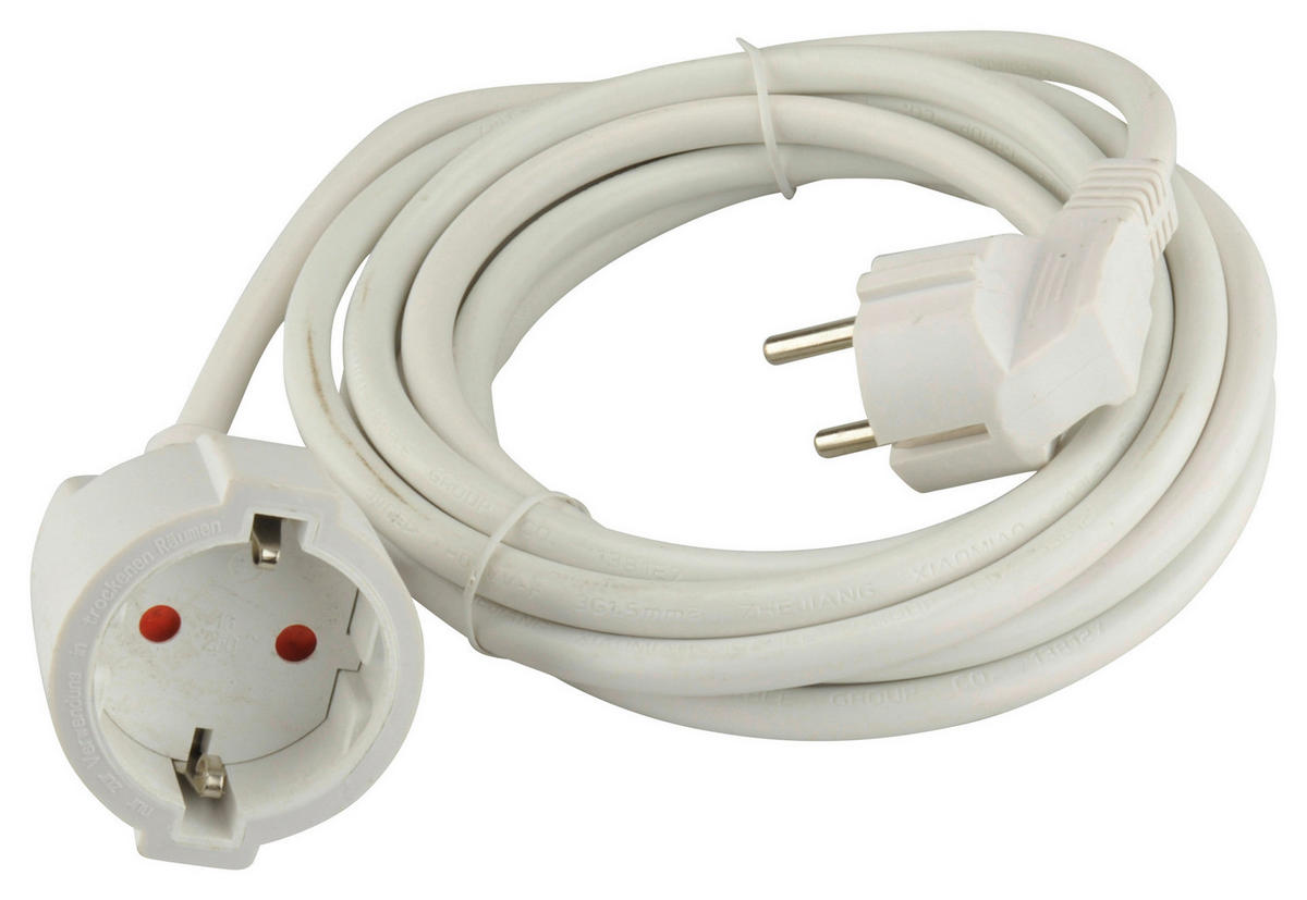 UniTec Verlängerungskabel weiß L: ca. 300 cm Schuko-Verlängerung 3m/w - weiß (300,00cm) - UniTec
