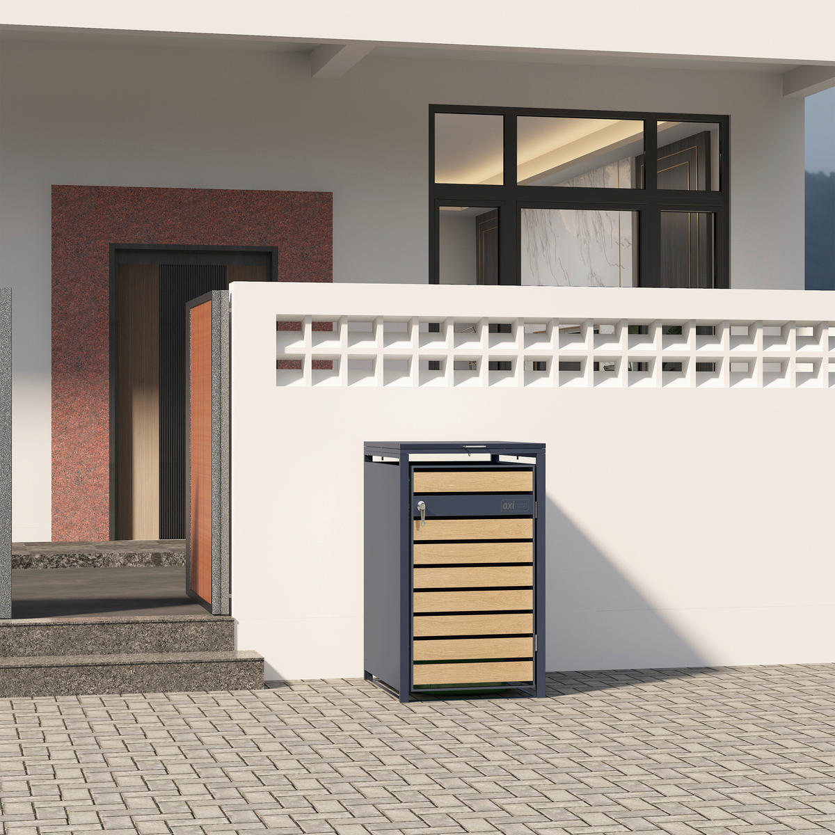 AXI Outdoor Living Mülltonnenbox Lucas braun B/H/L: ca. 80x116x68 cm Lucas - braun (68,00/80,00/116,00cm) - AXI Outdoor Living