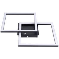 Pocoline LED-Deckenleuchte schwarz Kunststoff B/H/L: ca. 40x6,5x40 cm LED-Deckenleuchte_Lotte - schwarz (40,00/40,00/6,50cm) - POCOline