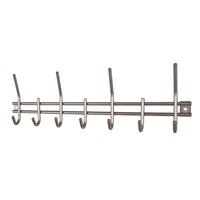 Garderobenleiste  silber Edelstahl Optik Stahlrohr B/H/T: ca. 54x16x5 cm Carlos_Garderobenleiste 89798 - silber (54,00/16,00/5,00cm)