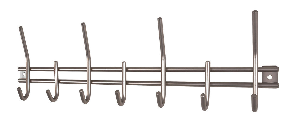 Garderobenleiste  silber Edelstahl Optik Stahlrohr B/H/T: ca. 54x16x5 cm Carlos_Garderobenleiste 89798 - silber (54,00/16,00/5,00cm)