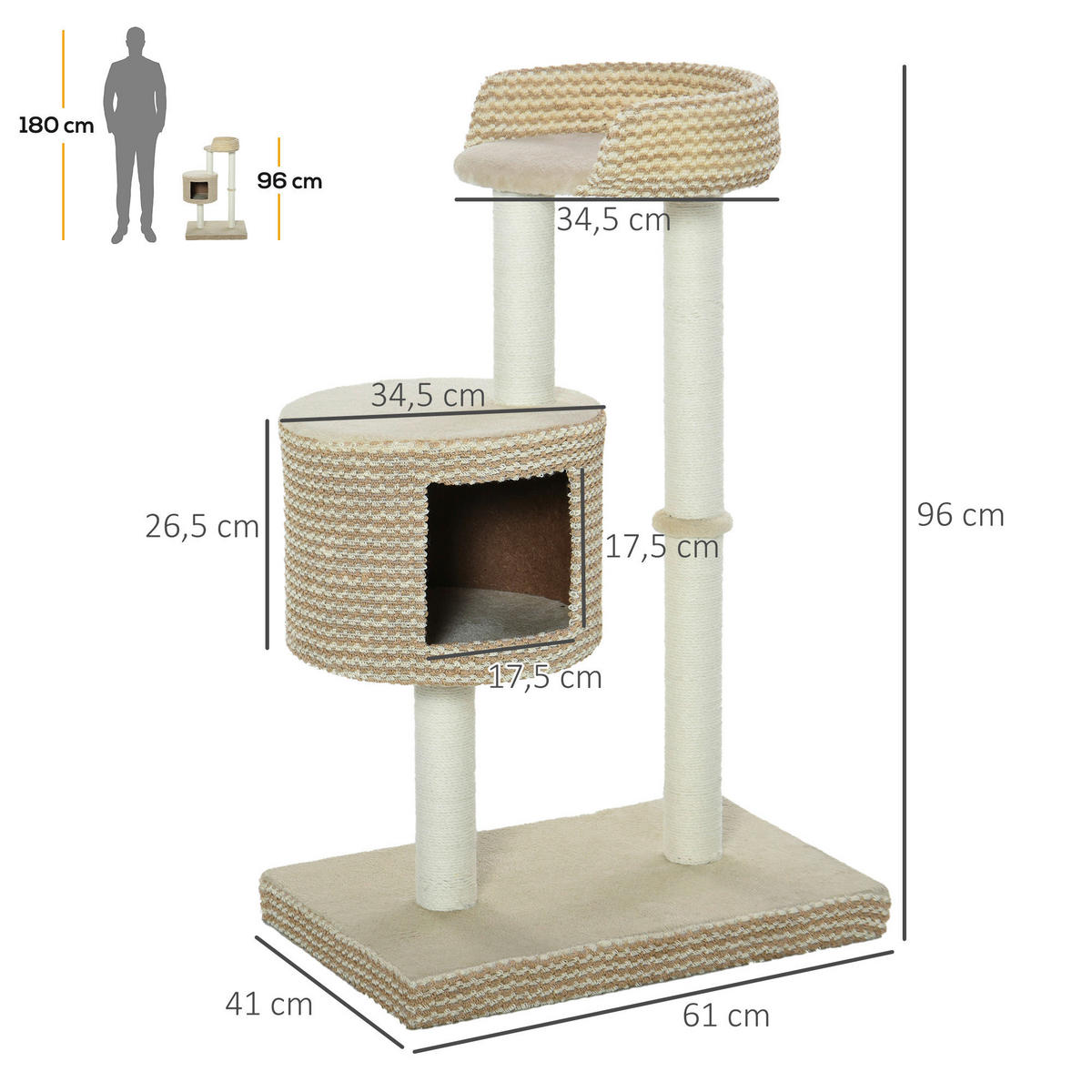 PawHut Katzenbaum Katzenbaum - (41,00cm) - PawHut