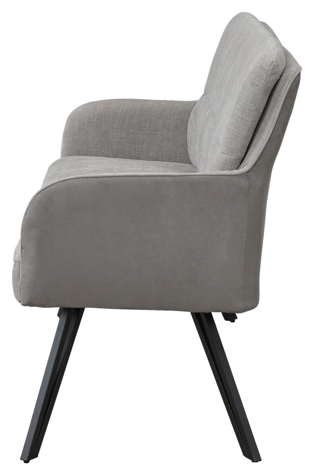 Sitzbank TINO schwarz grau Metall Microfaser B/H/T: ca. 140x94x67 cm TINO - schwarz/grau (140,00/94,00/67,00cm) - byLIVING