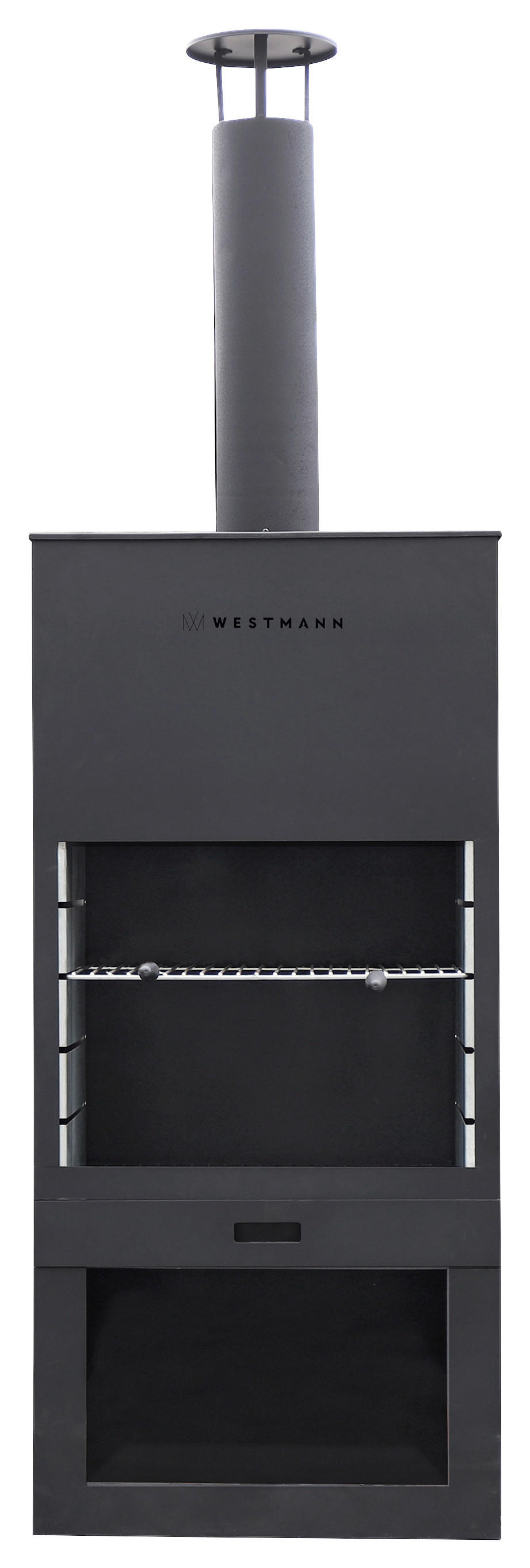 Westmann Grill-und Gartenkamin schwarz Metall B/H/L: ca. 70x229x41 cm