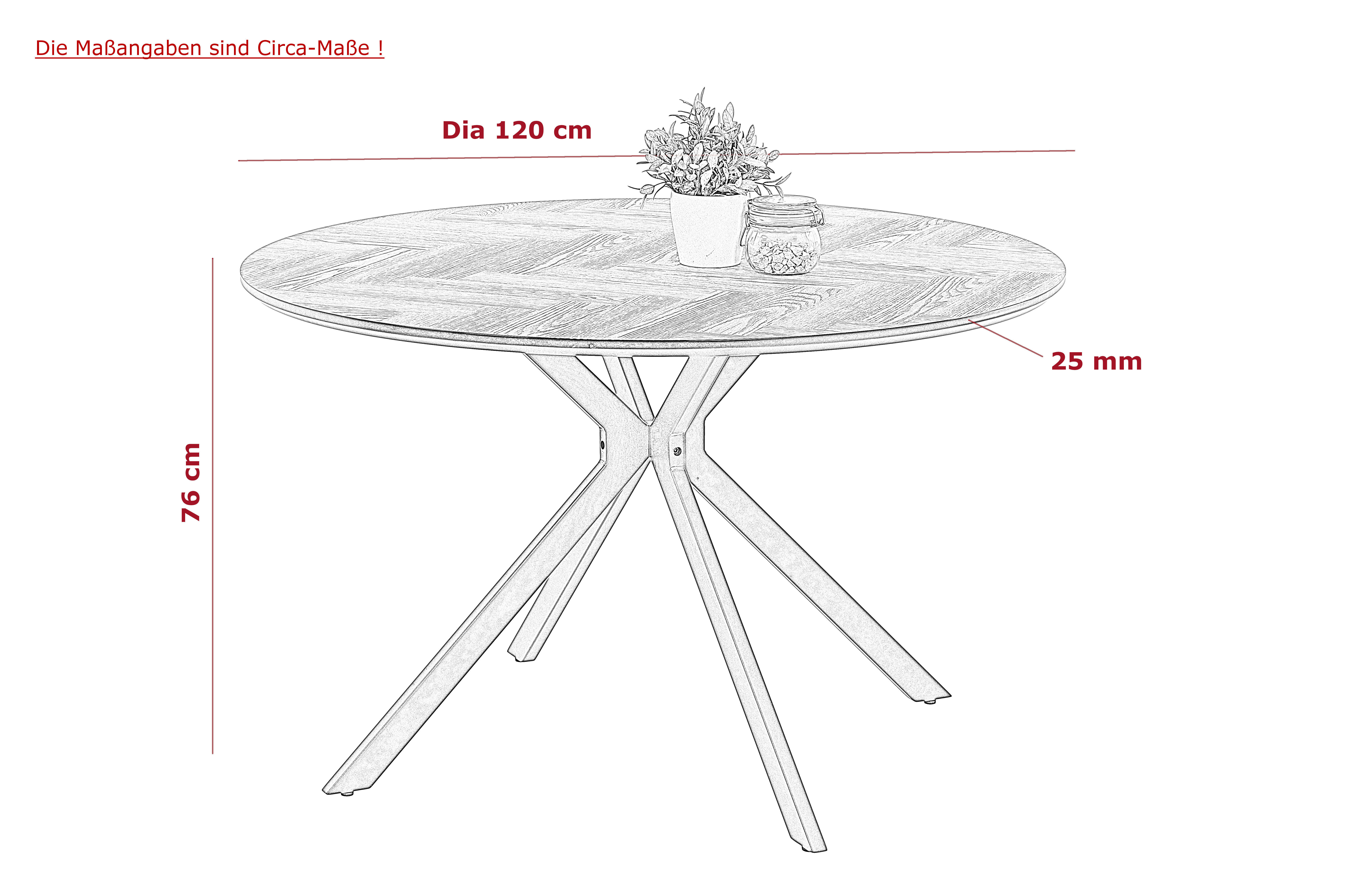 Thumbnail - Esstisch Petra hellgrau schwarz B/H: ca. 120x76 cm