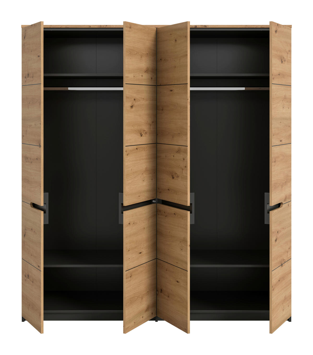 Kleiderschrank CANU basaltgrau Artisan Nachbildung B/H/T: ca. 180x198x59 cm CANU - basaltgrau (180,00/198,00/59,00cm) - xonox.home