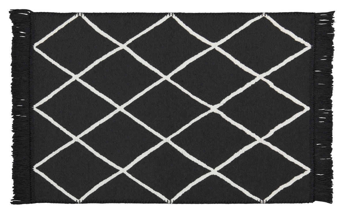 Teppich Boho Kilim schwarz B/L: ca. 60x90 cm Boho Kilim - schwarz (60,00/90,00cm)