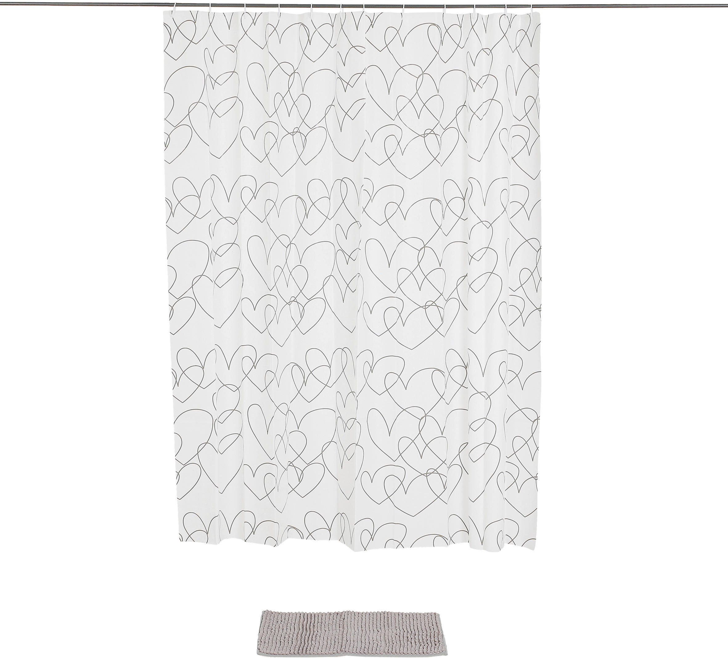 Duschset Polyester Duschset_2tlg.h.grau - (180,00/180,00cm)
