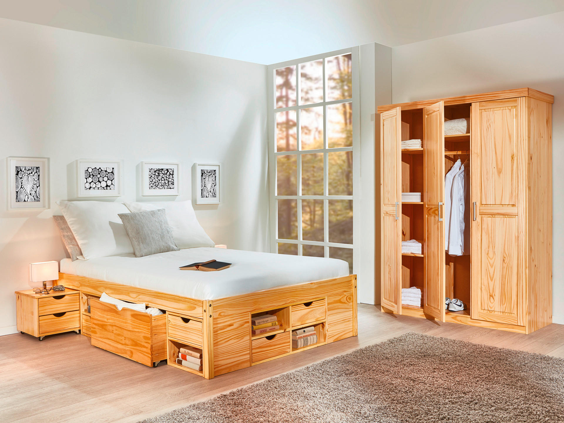 Funktionsbett Claas natur Liegefläche B/L: ca. 160x200 cm Claas - natur (166,00/48,00/209,00cm) - Inter Link