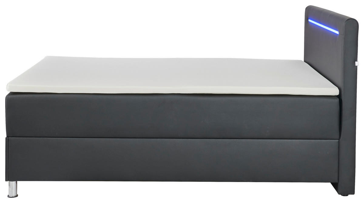 Boxbett Candela schwarz Kunstleder Candela - blau/schwarz (142,00/110,00/208,00cm)