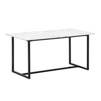 Esstisch weiß Marmor Optik B/H/T: ca. 200x76x90 cm Esstisch - weiß (200,00/76,00/90,00cm) - Wohnling