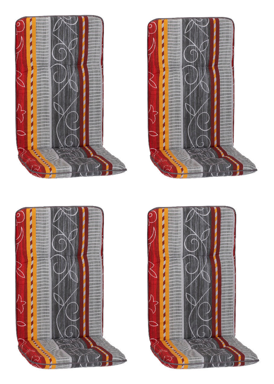 Beo Paspelauflage für Niedriglehner Elmira multicolor Polyester-Mischgewebe B/H/L: ca. 47x5x96 cm 4er Set Elmira - multicolor (96,00/47,00/5,00cm) - Beo