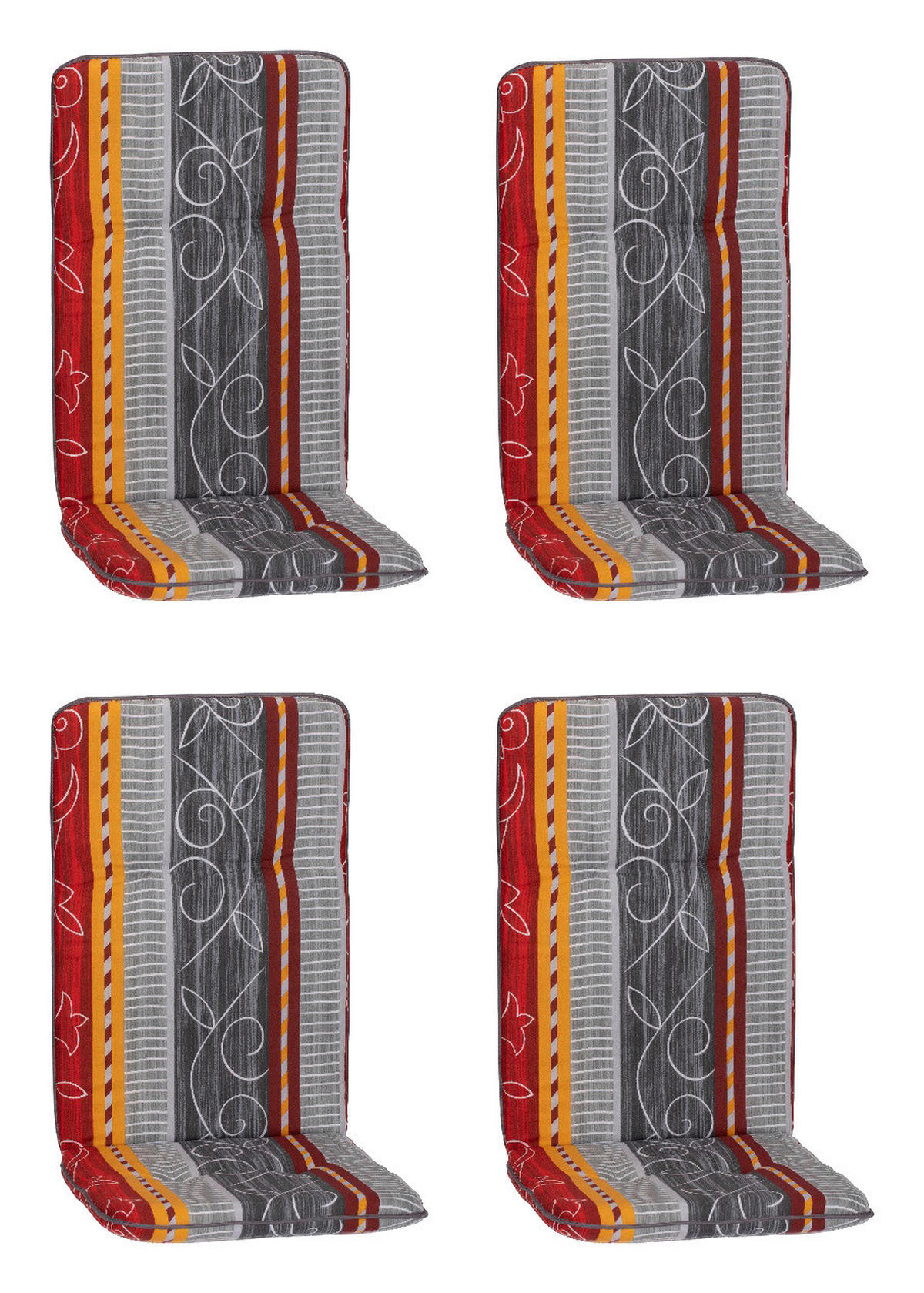 Beo Paspelauflage für Niedriglehner Elmira multicolor Polyester-Mischgewebe B/H/L: ca. 47x5x96 cm 4er Set Elmira - multicolor (96,00/47,00/5,00cm) - Beo