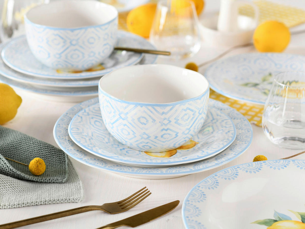 CreaTable Tafelservice Lemoncello bunt Steinzeug 12 tlg. Lemoncello - bunt - CreaTable