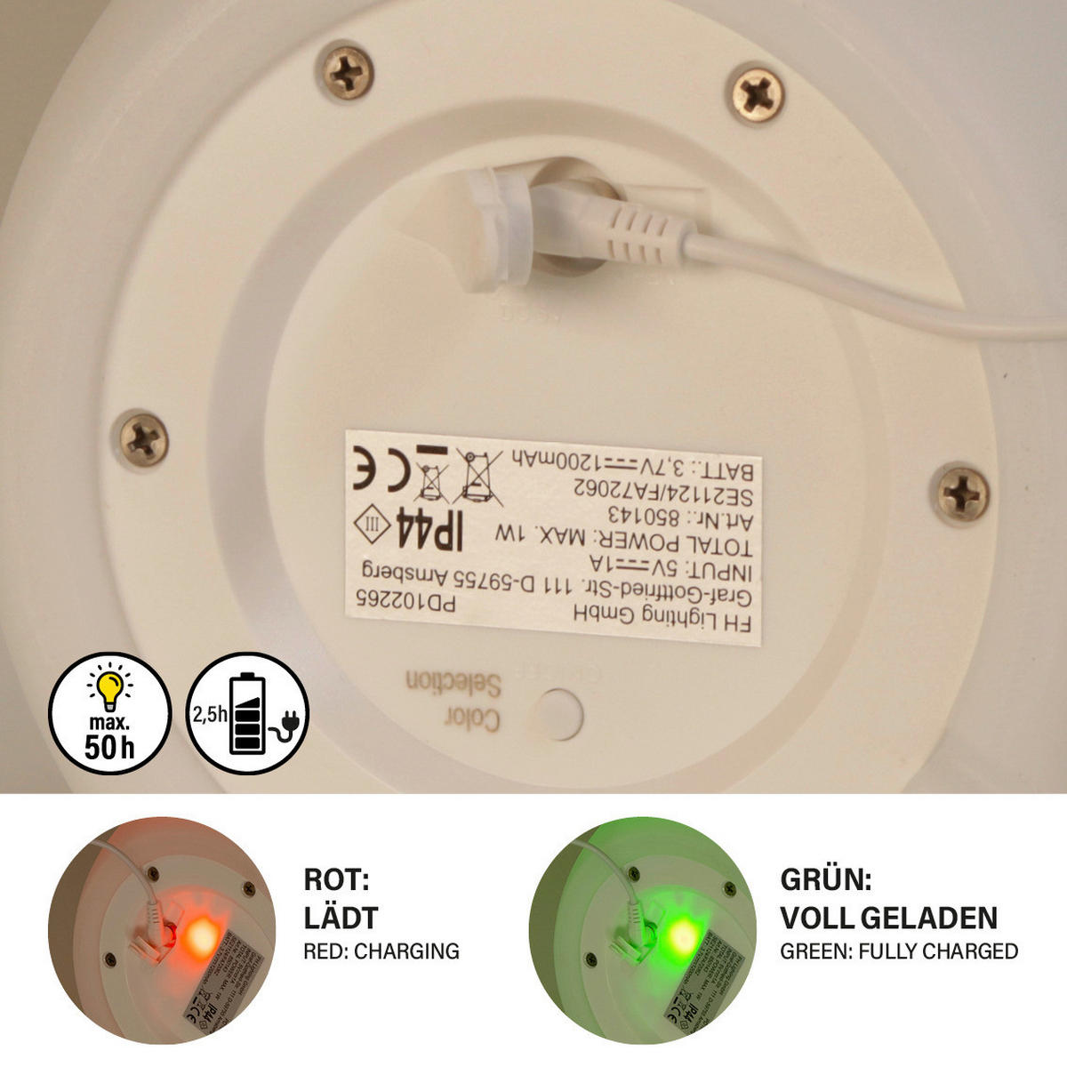 LED-Außenleuchte 850142 Ruby weiß H/D: ca. 20x14 cm Ruby - weiß (14,00/20,00cm) - easy! by FHL