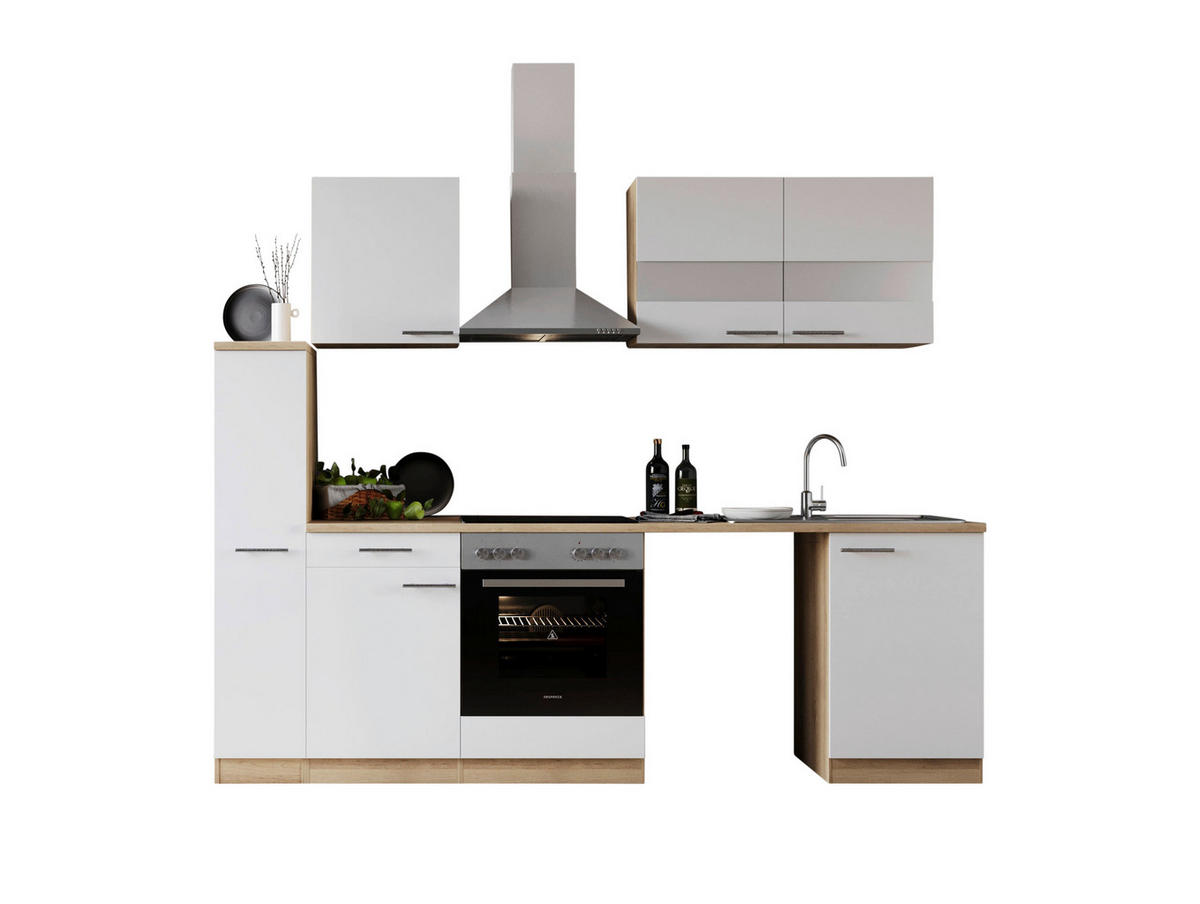 Respekta Küchenblock Merle weiß B/H/T: ca. 250x200x60 cm Merle - Eiche/weiß (250,00/200,00/60,00cm) - Respekta