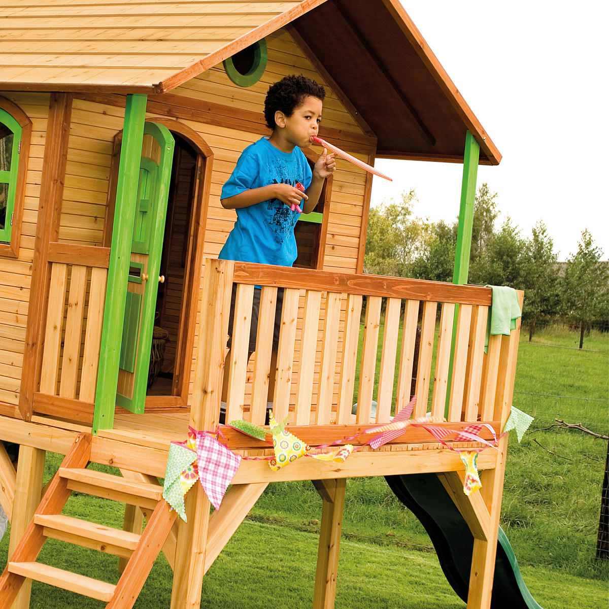 AXI Spielhaus Sophie braun B/H/L: ca. 380x274x212 cm Sophie - braun/grün (212,00/380,00/274,00cm) - AXI