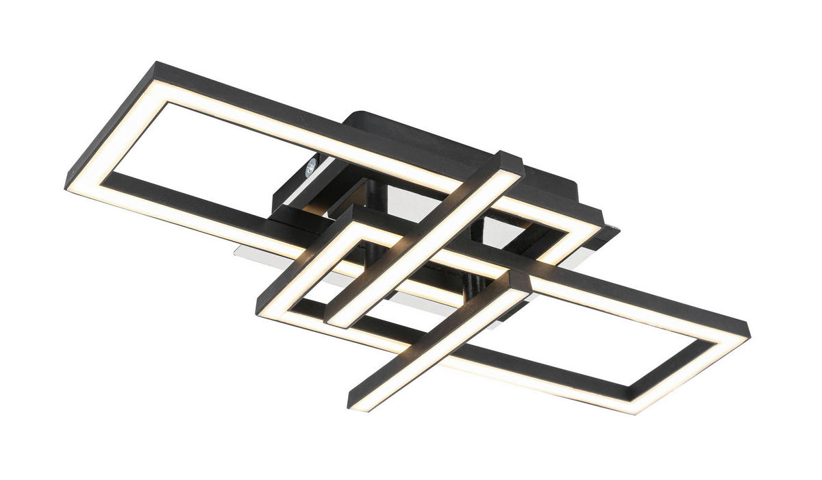 Nolo LED Deckenleuchte schwarz Chrom Kunststoff Metall B/H/L: ca. 28,5x7x42 cm null 1 Brennstellen LED-Deckenleuchte_Harald - schwarz/Chrom (42,00/28,50/7,00cm) - Nolo