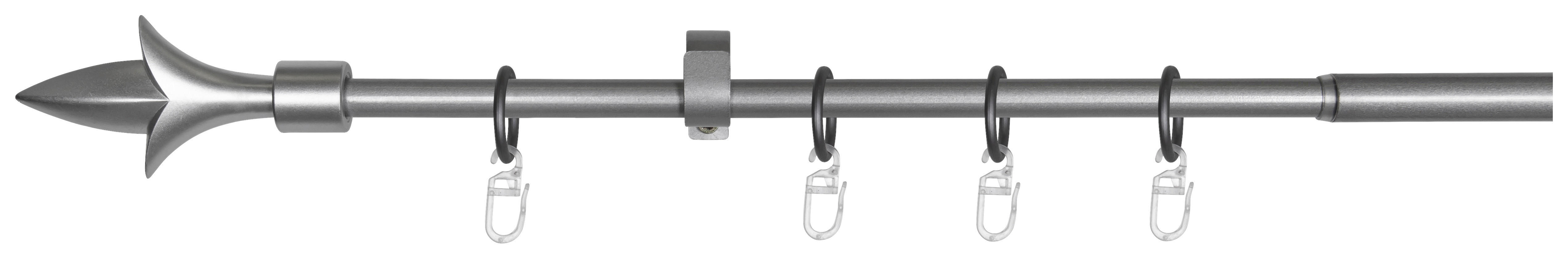 Gardinenstange silber Aluminium ausziehbar von ca. 130 bis 240 cm 1.0 Läufe Gardinenstange_Lance - silber