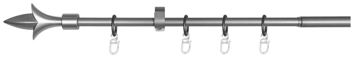 Gardinenstange silber Aluminium ausziehbar von ca. 130 bis 240 cm 1.0 Läufe Gardinenstange_Lance - silber