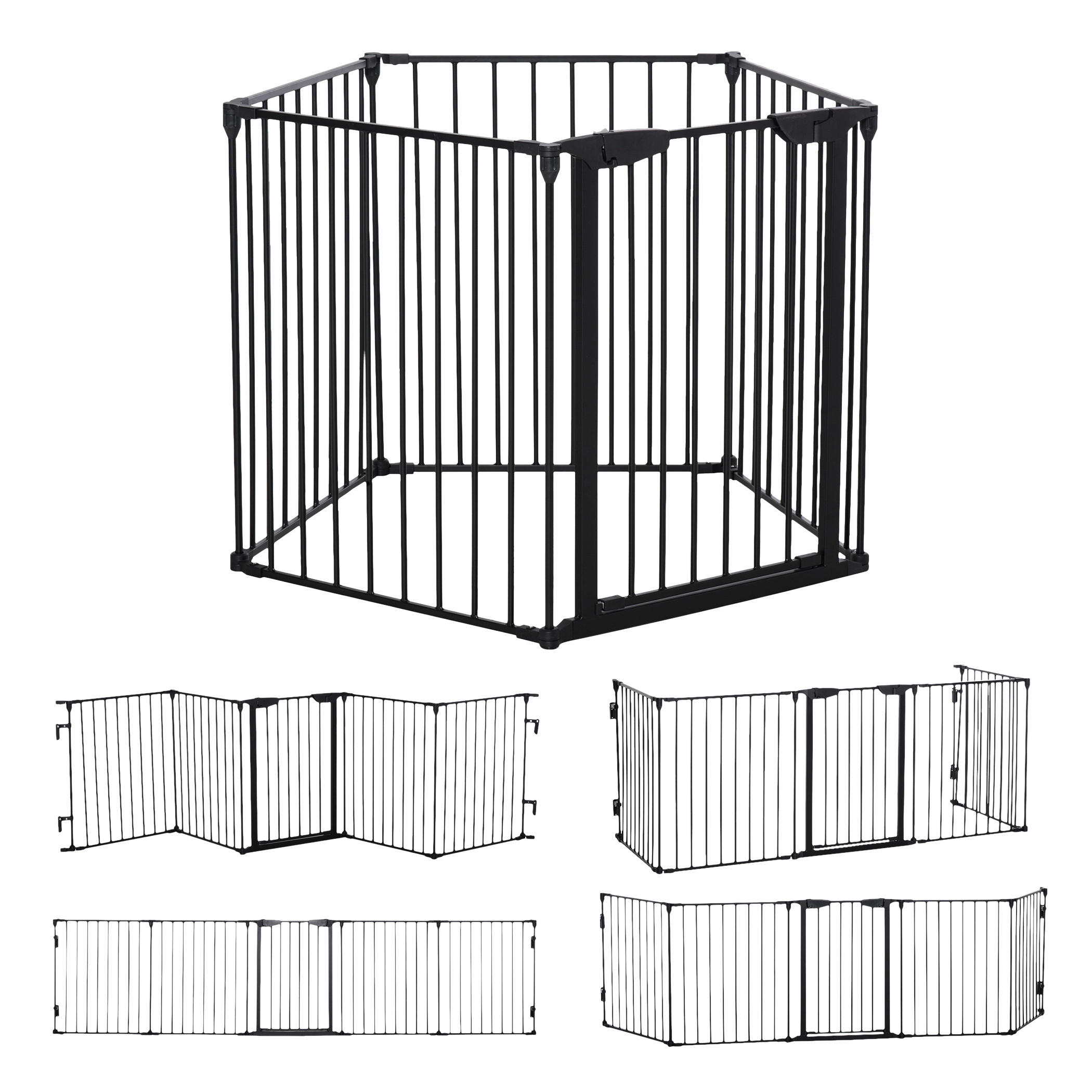 PawHut Absperrgitter schwarz Kunststoff B/H/L: ca. 3x74,5x300 cm Absperrgitter - schwarz (300,00/3,00/74,50cm) - PawHut