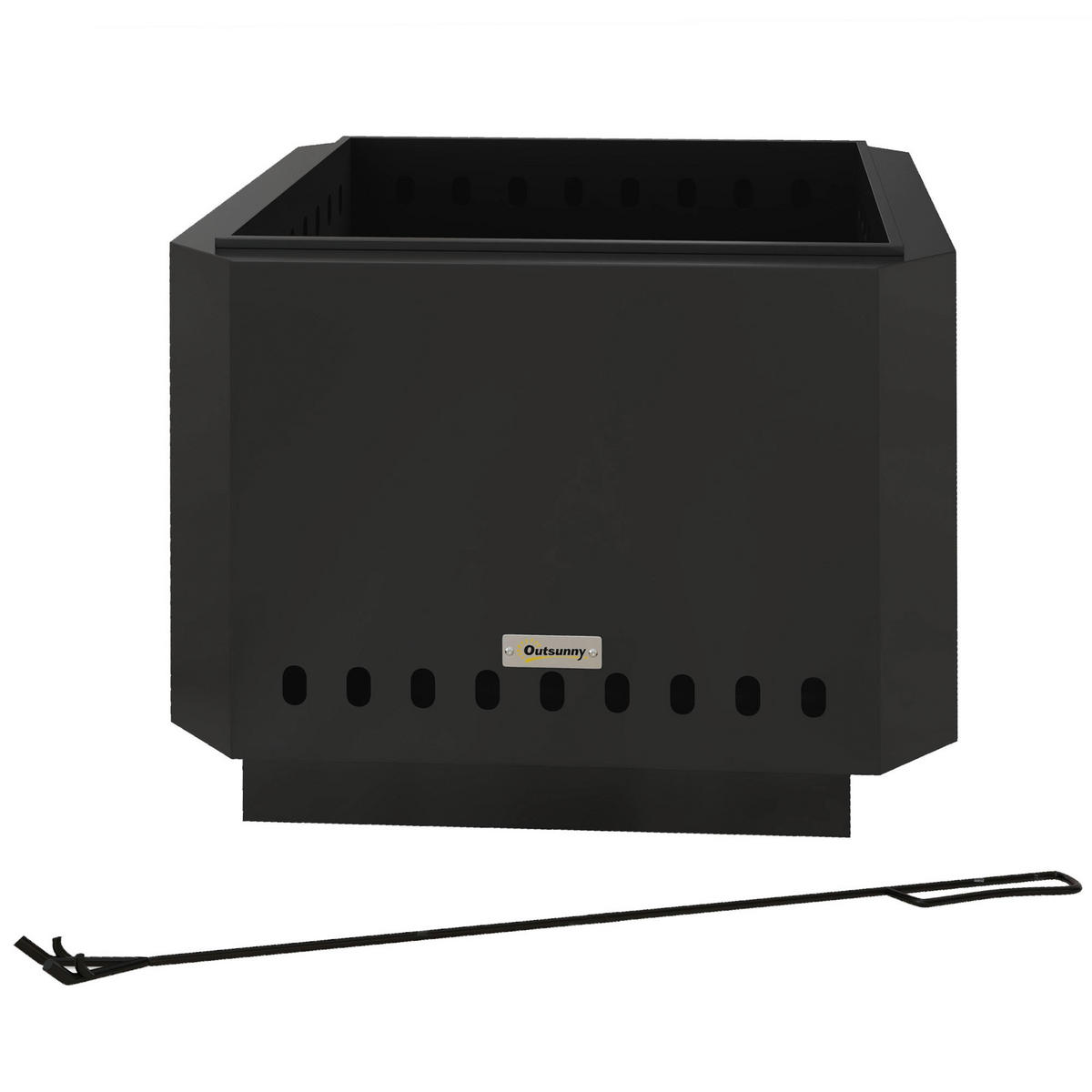 Outsunny Feuerschale schwarz Metall B/H/L: ca. 48x41x48 cm Feuerschale - schwarz (48,00/48,00/41,00cm) - Outsunny