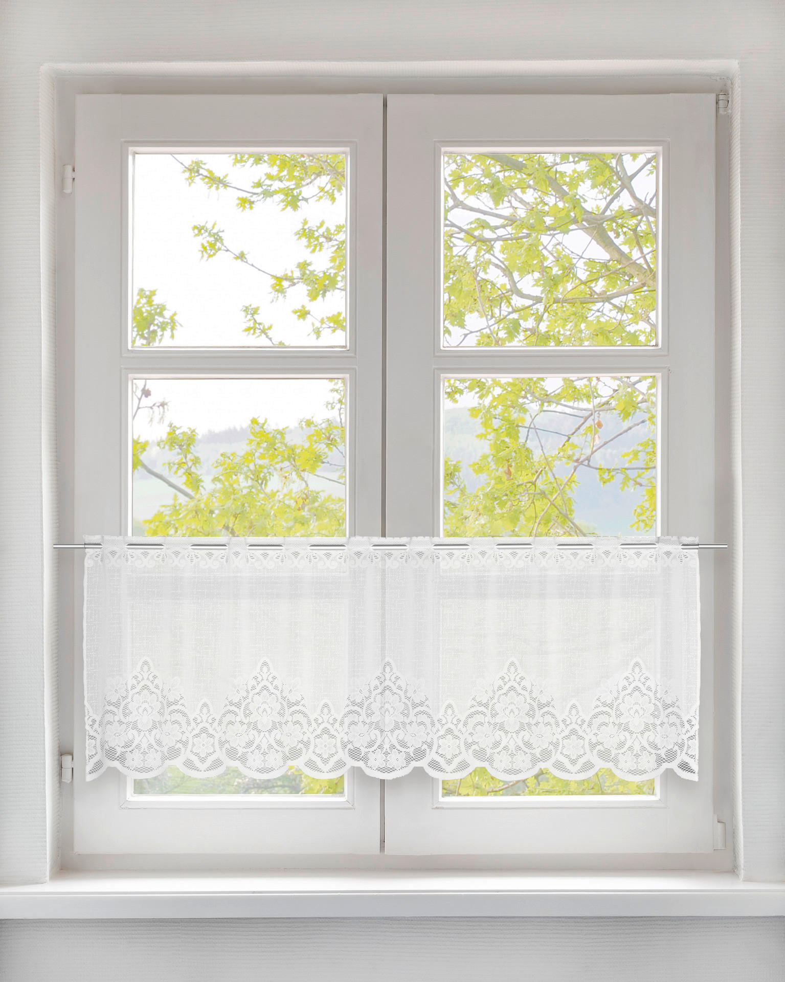 POCOline Scheibengardine Aruba weiß B/L: ca. 150x50 cm Aruba - weiß (150,00/50,00cm) - POCOline