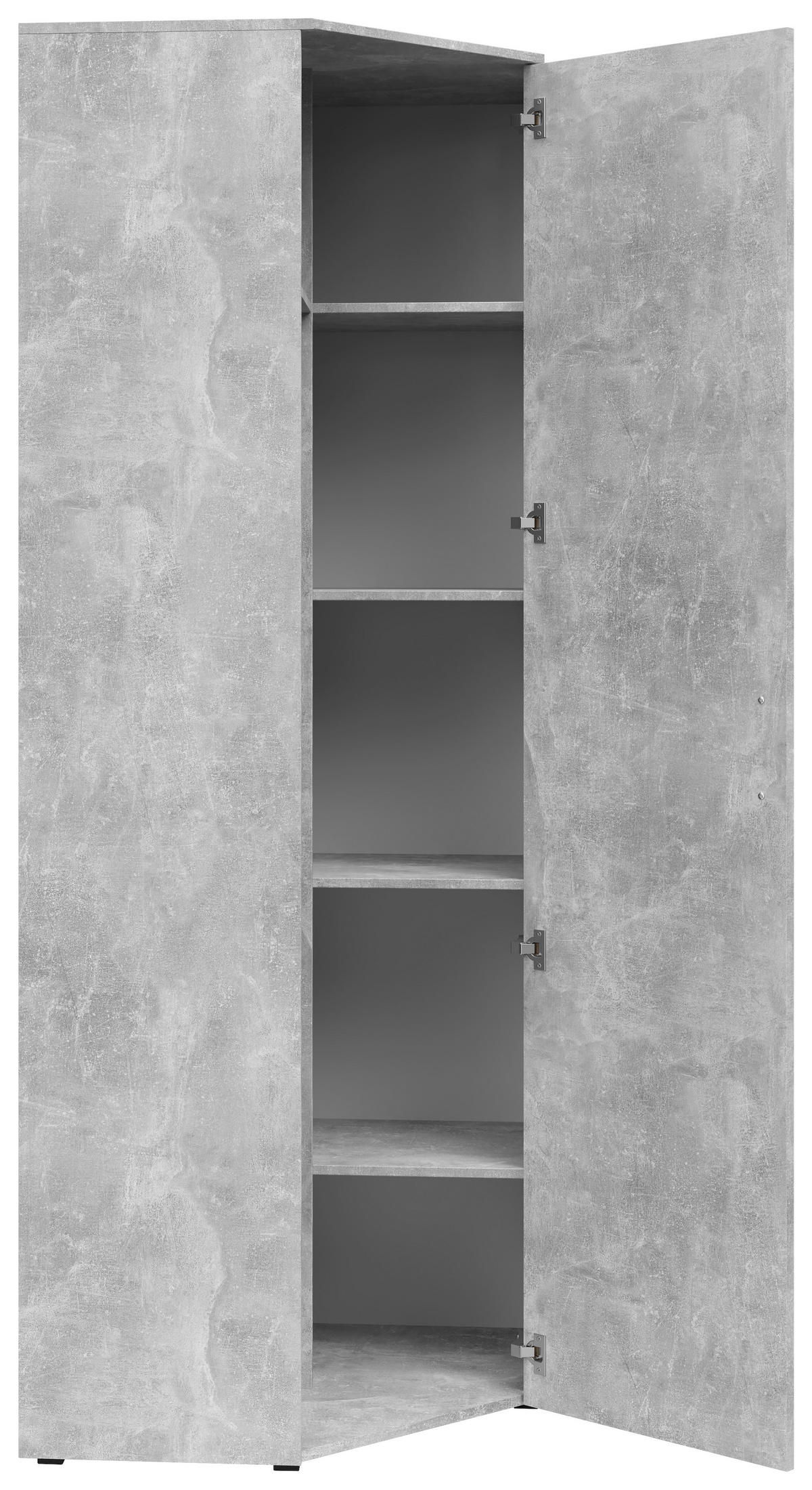 Schrank Multi-Stauraum Typ 43 Beton Optik B/H/T: ca. 101x195x79 cm Multi-Stauraum Typ 43 - Beton (101,00/195,00/79,00cm)