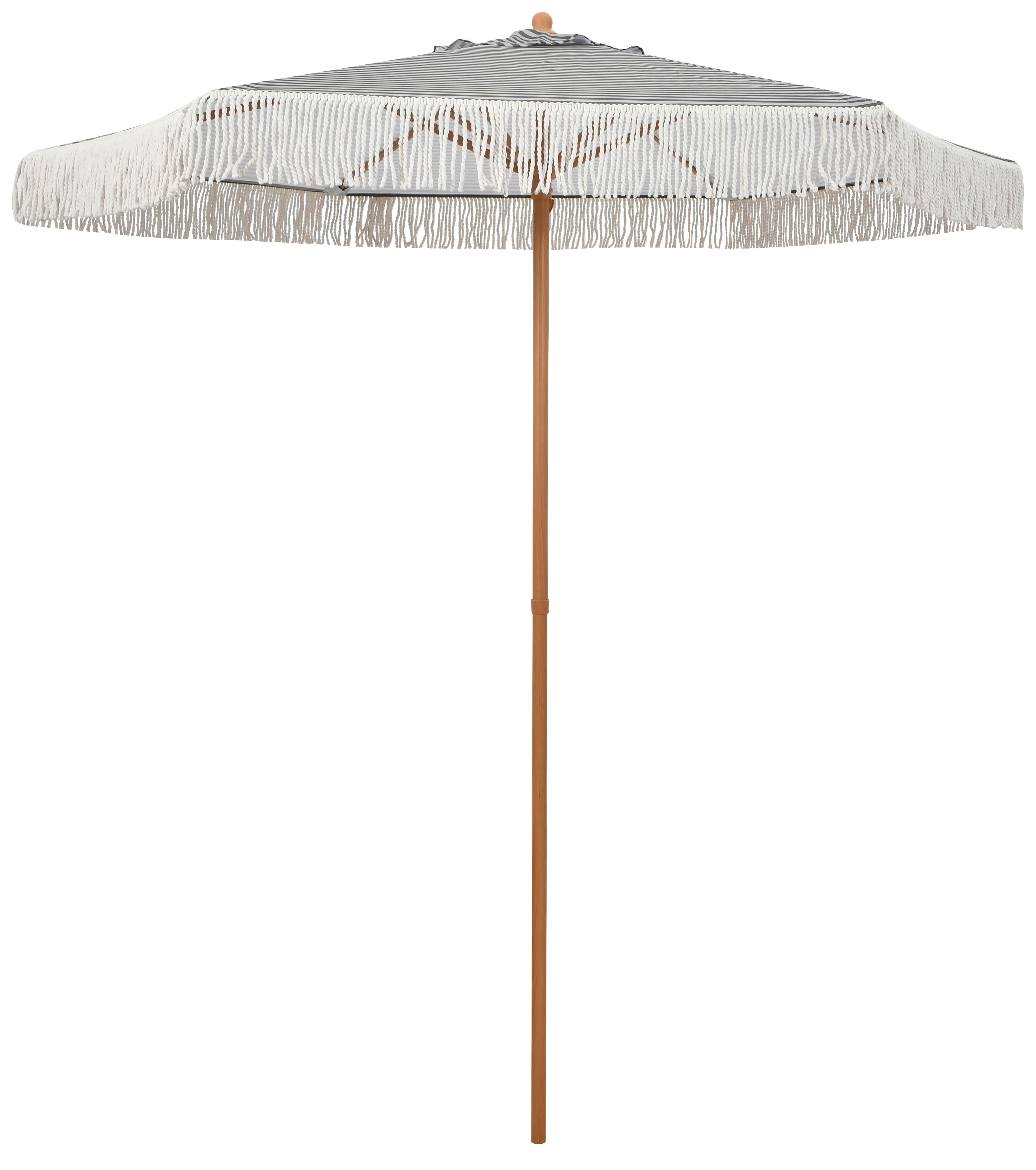 POCOline Sonnenschirm grau Stahl H/D: ca. 230x200 cm Sonnenschirm_mit_Qasten - weiß/grau (200,00/230,00cm) - POCOline